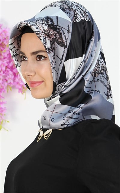 6105230-313 PİERRE CARDİN İPEK SİYAH BEYAZ