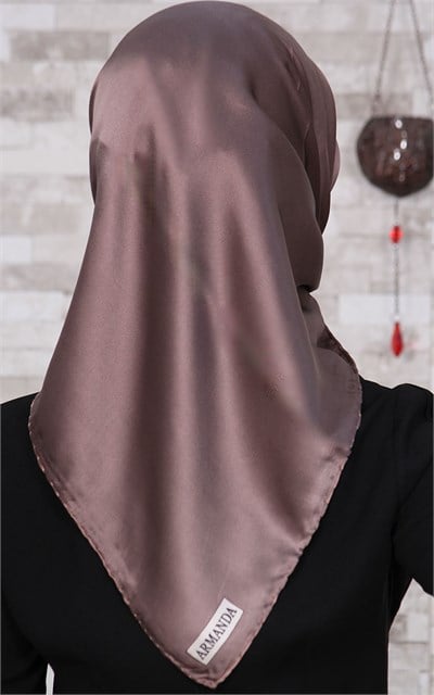 1500-003-13 ARMANDA DÜZ İPEK EŞARP KAHVE