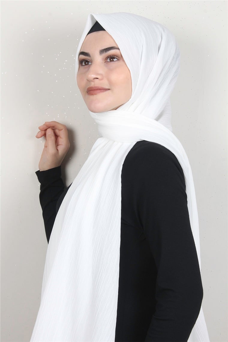 Caz Krinkıl Şal 2725-8 Kırık Beyaz