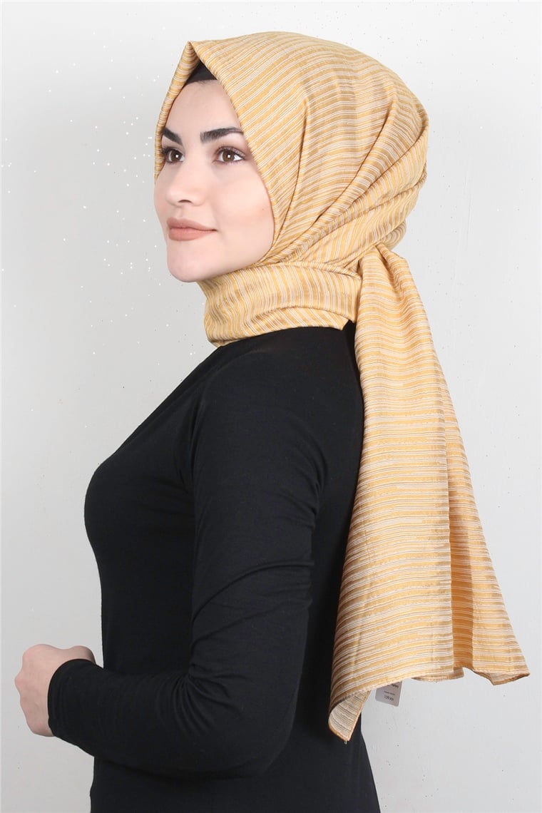 Çizgili Royal Şal 1497-10 Sarı