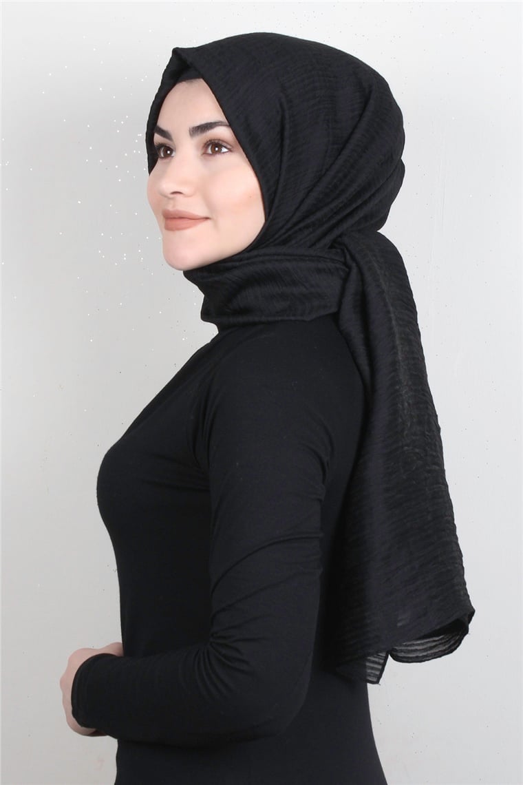 Çizgili Royal Şal 1497-7 Siyah