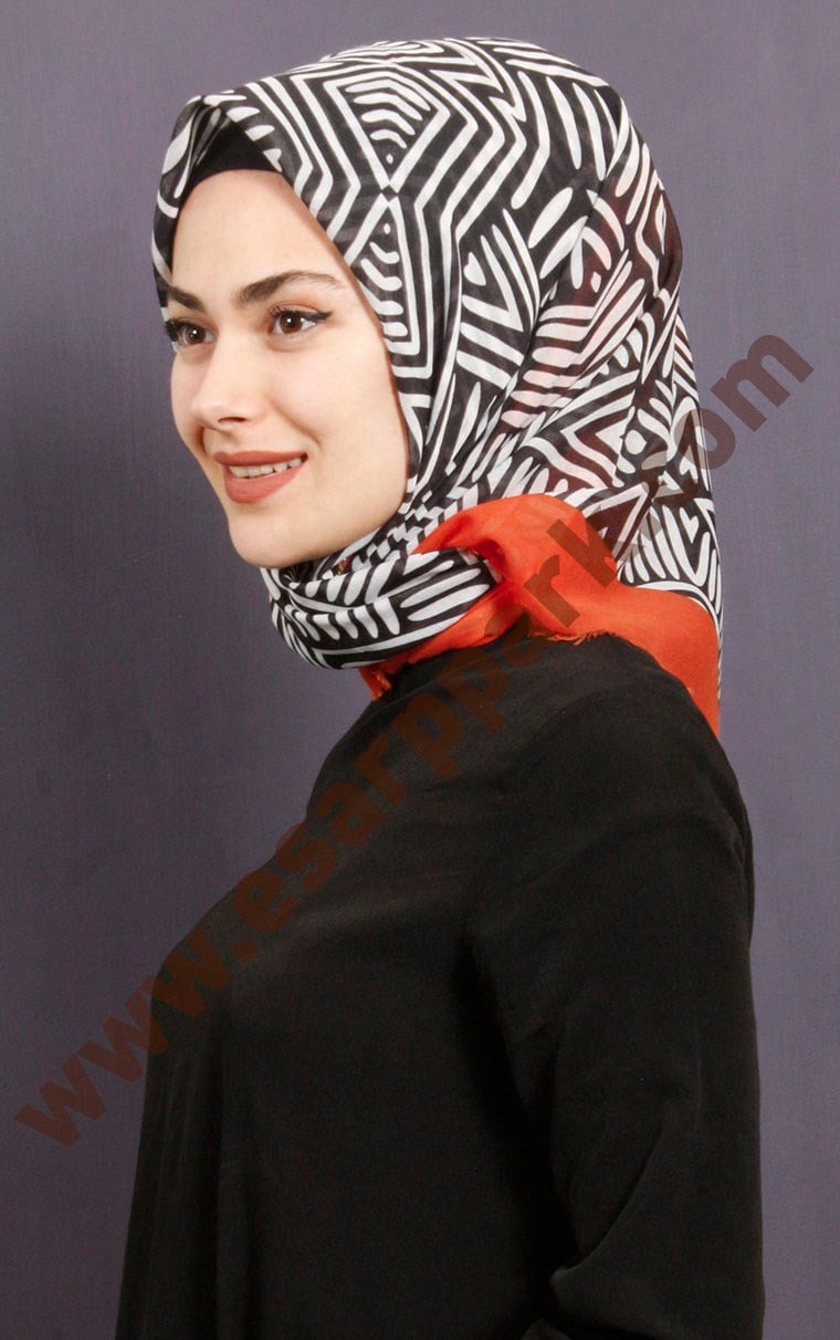 Coton Kare Eşarp 1209-8