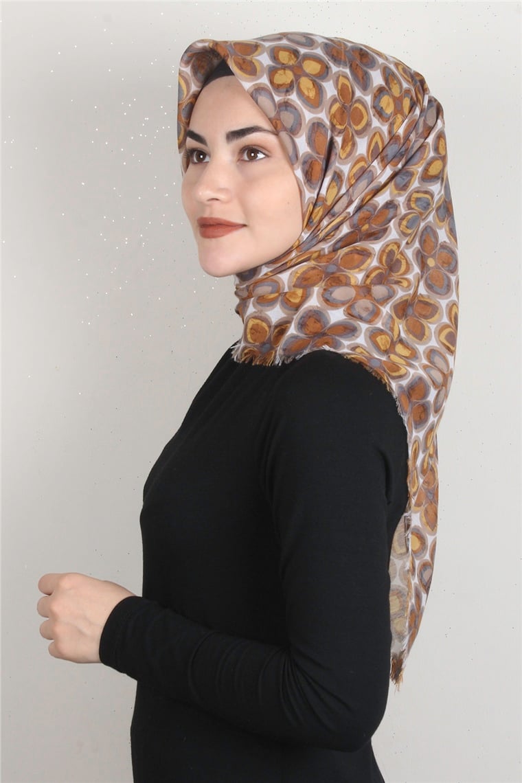 Coton Kare Eşarp 1676-10