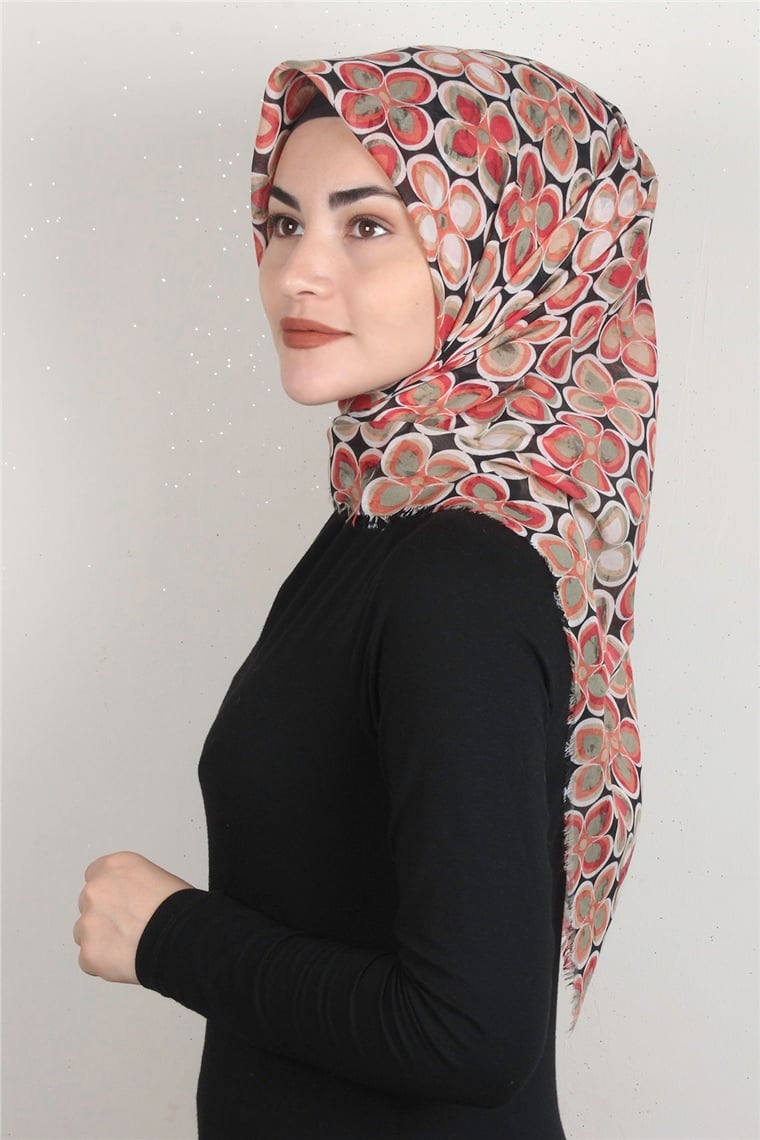 Coton Kare Eşarp 1676-12