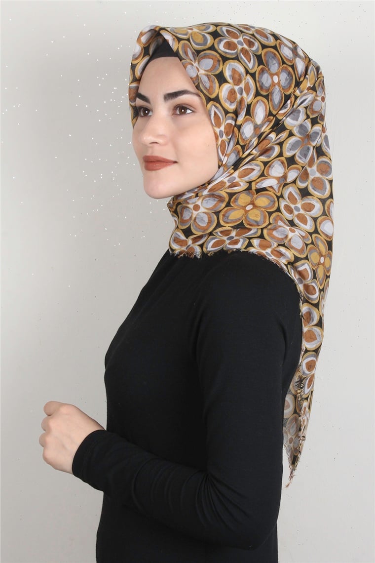 Coton Kare Eşarp 1676-13