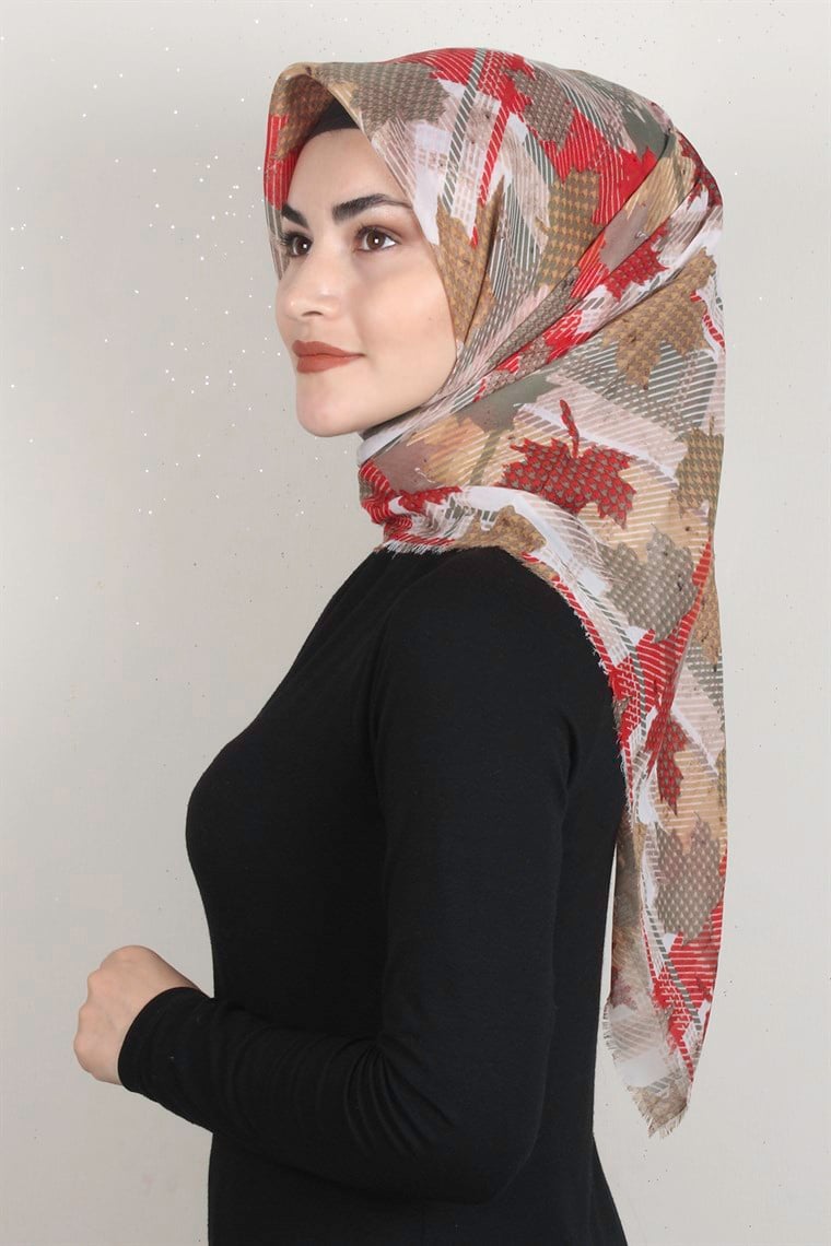 Coton Kare Eşarp 1677-11
