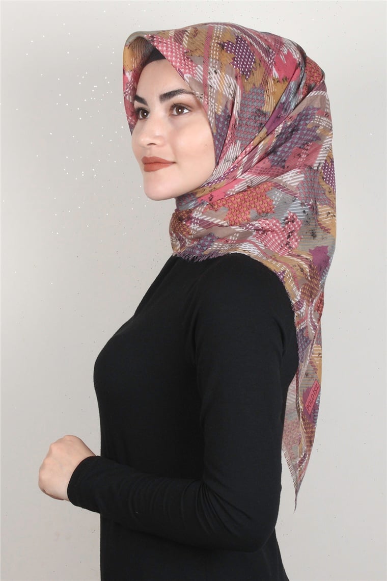 Coton Kare Eşarp 1677-17