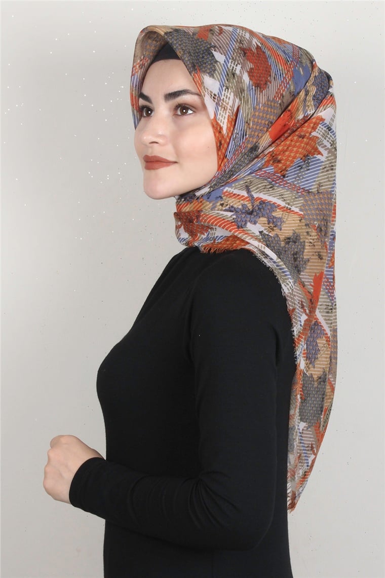 Coton Kare Eşarp 1677-3