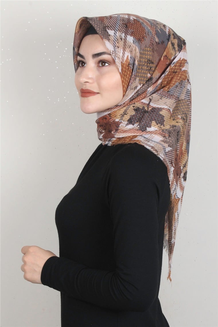Coton Kare Eşarp 1677-5