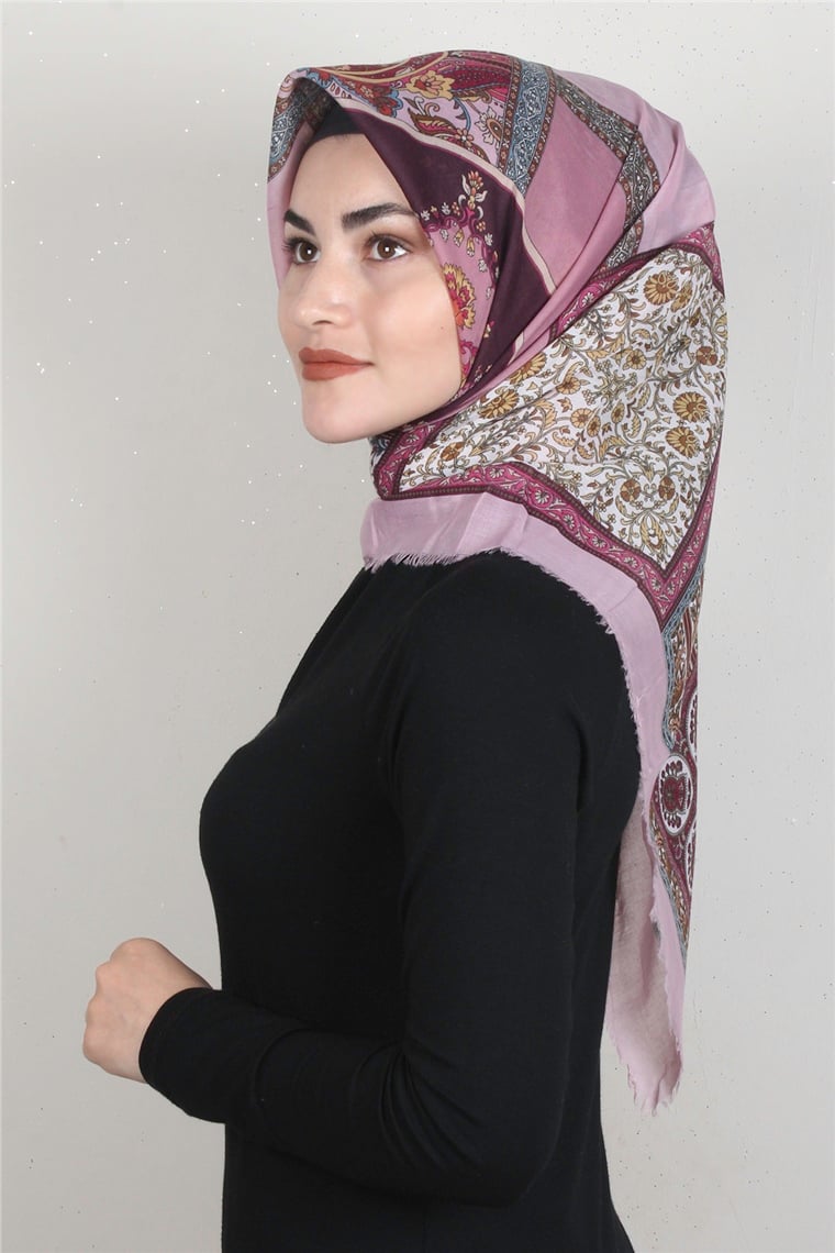 Coton Kare Eşarp 1679-3 Pudra