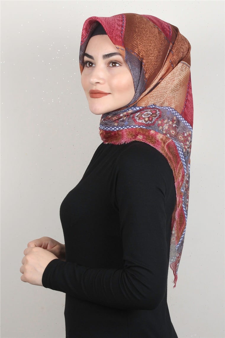 Coton Kare Eşarp 1681-11
