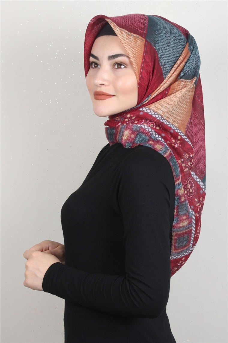 Coton Kare Eşarp 1681-12
