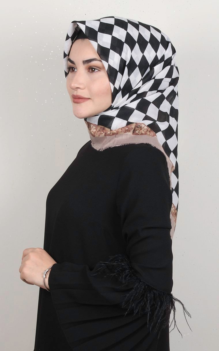 Coton Kare Eşarp 1687-15