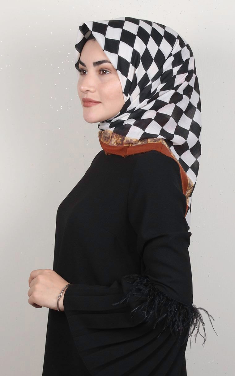 Coton Kare Eşarp 1687-3