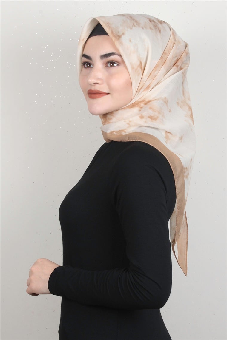 Coton & Silk Eşarp 3633-5 Sütlü Kahve