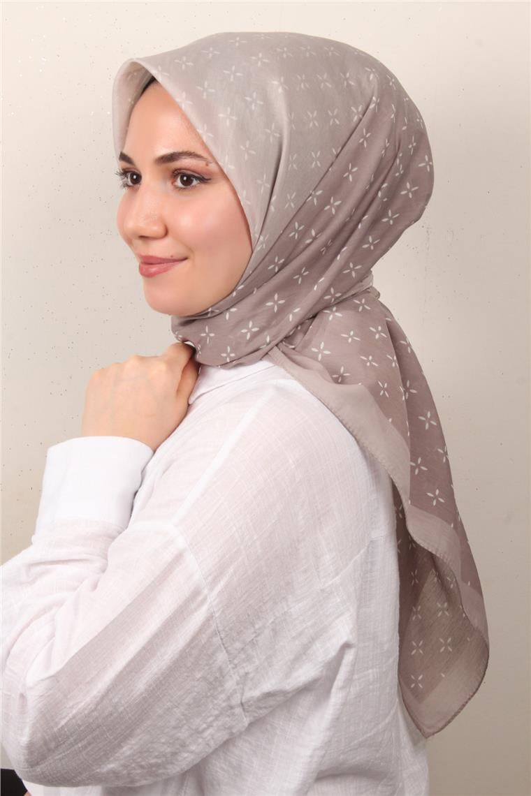 Coton & Silk Eşarp Koyu Taş