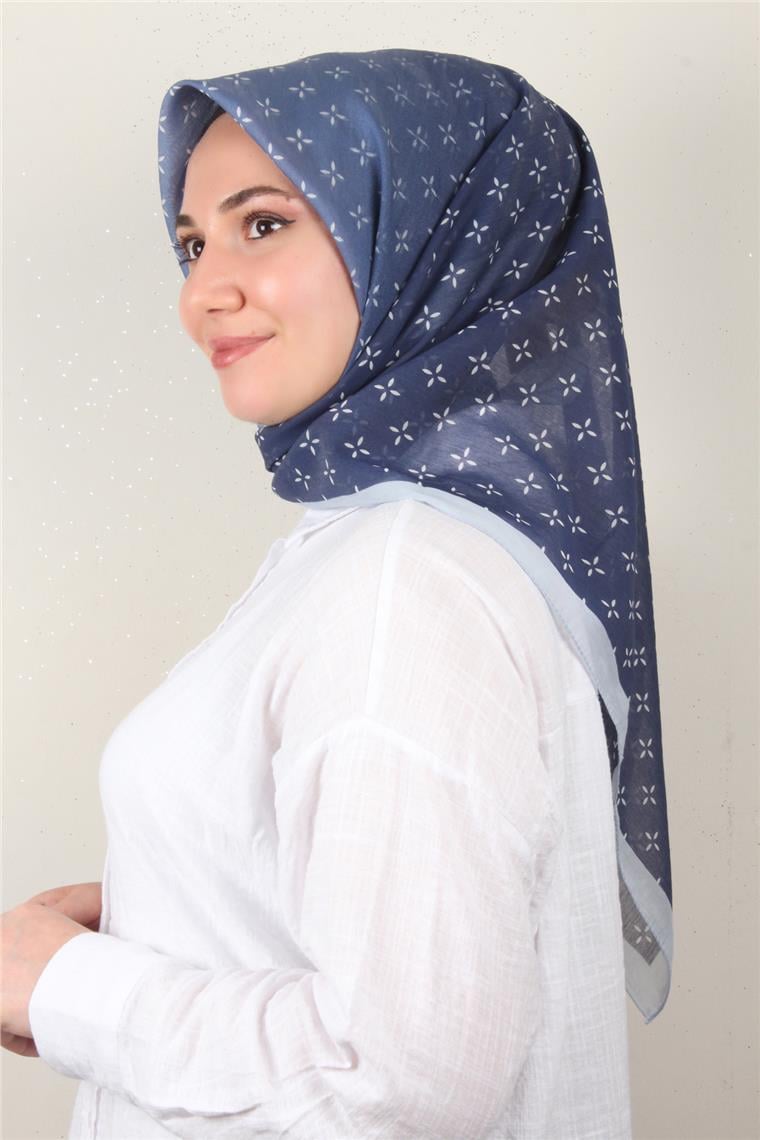Coton & Silk Eşarp Mavi