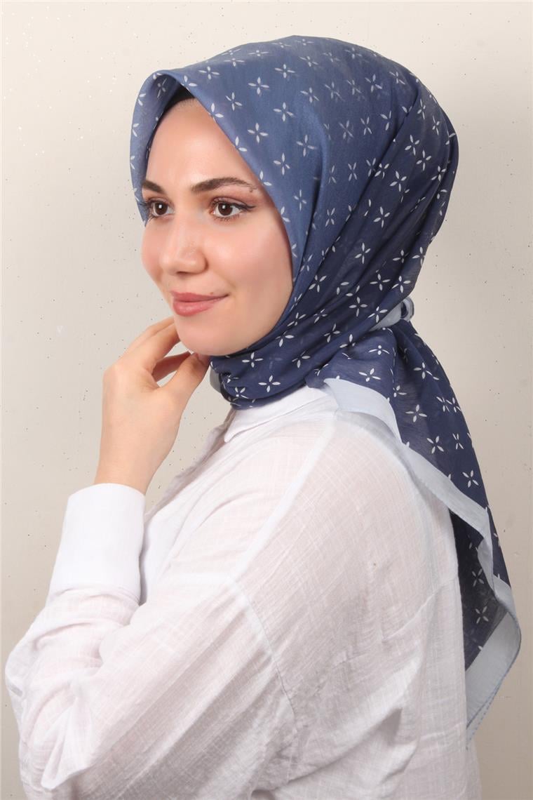 Coton & Silk Eşarp Mavi