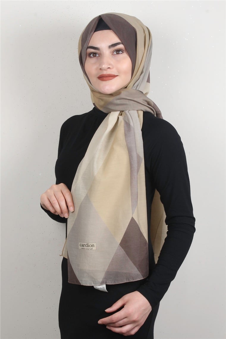 Cotton & Silk Şal 3632-8 Sütlü Kahve
