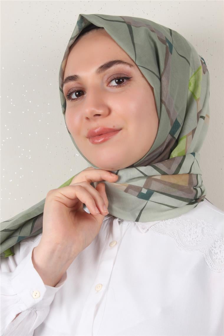 Cotton & Silk Şal 3640-3 Mint Yeşili