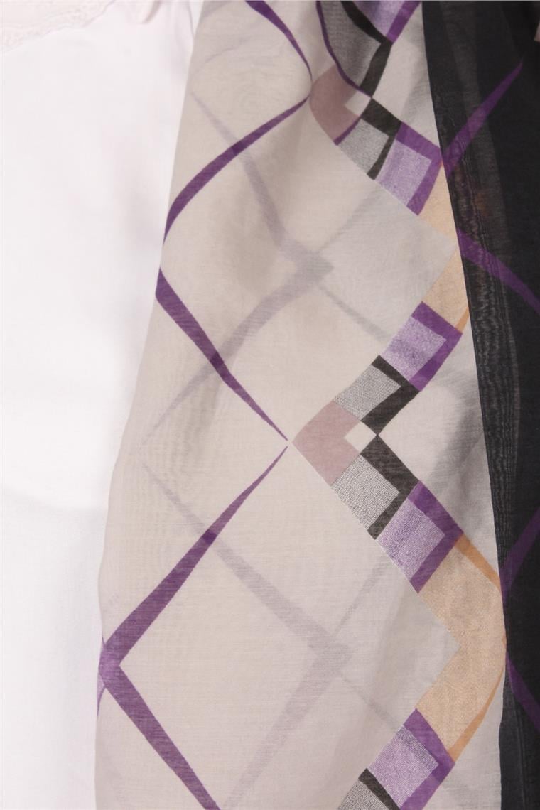 Cotton & Silk Şal 3640-6 Mor