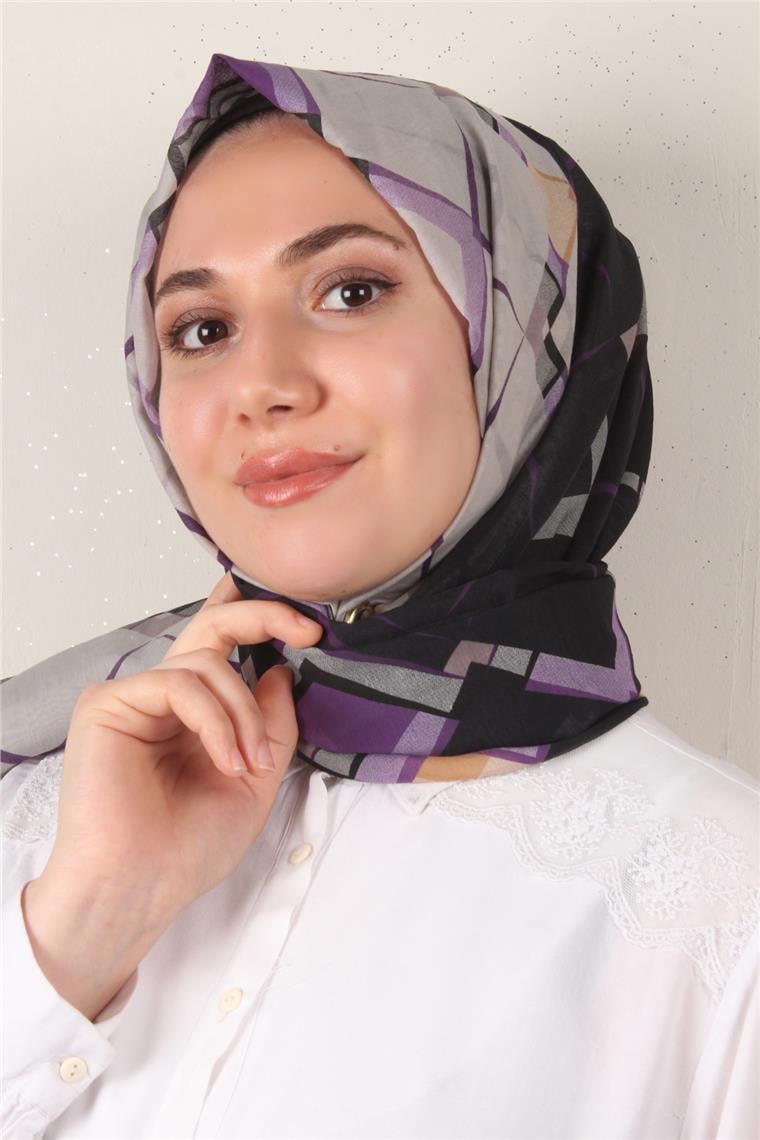 Cotton & Silk Şal 3640-6 Mor