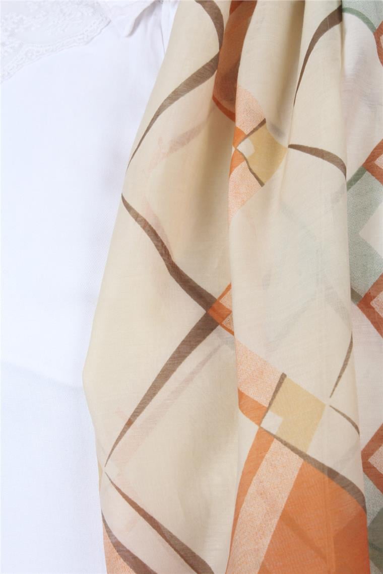 Cotton & Silk Şal 3640-9 Turuncu
