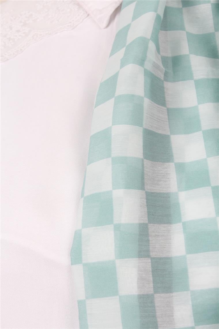 Cotton & Silk Şal 3641-3 Su Mavisi