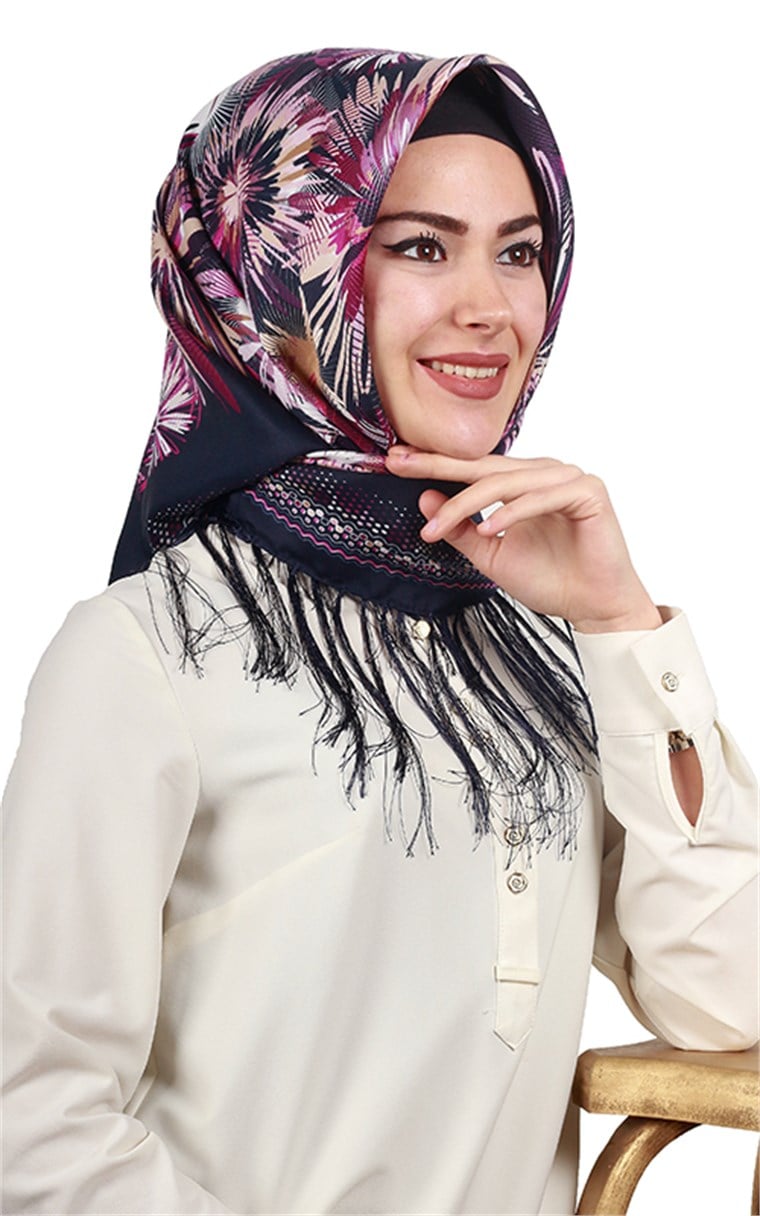 111-0020-03 PİRAMİT PÜSKÜLLÜ EŞARP