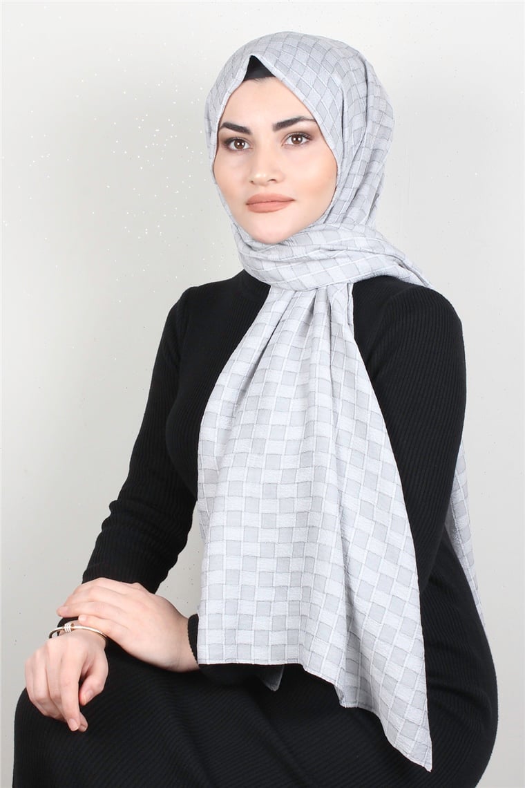 Dama Desen Şal 1790-12 Gri