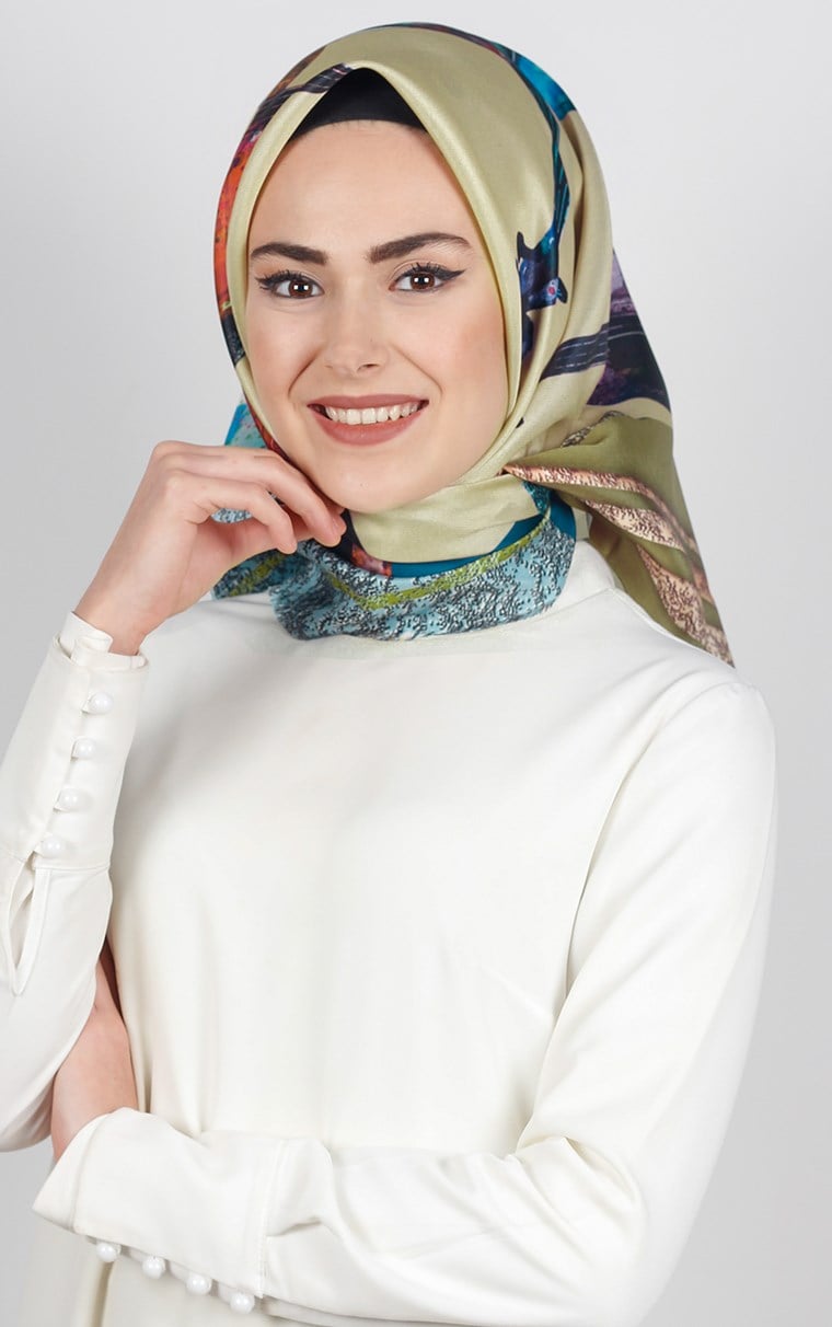 Piramit Tafta Dijital Eşarp 1923-6