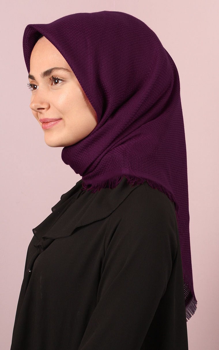 Desenli Fileli Coton Eşarp 1732-5