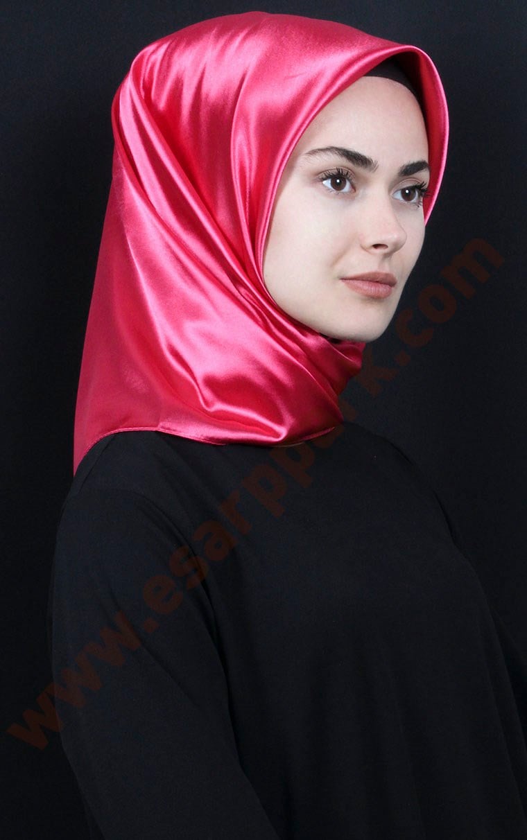 Düz Renk Saten Eşarp 1041-3