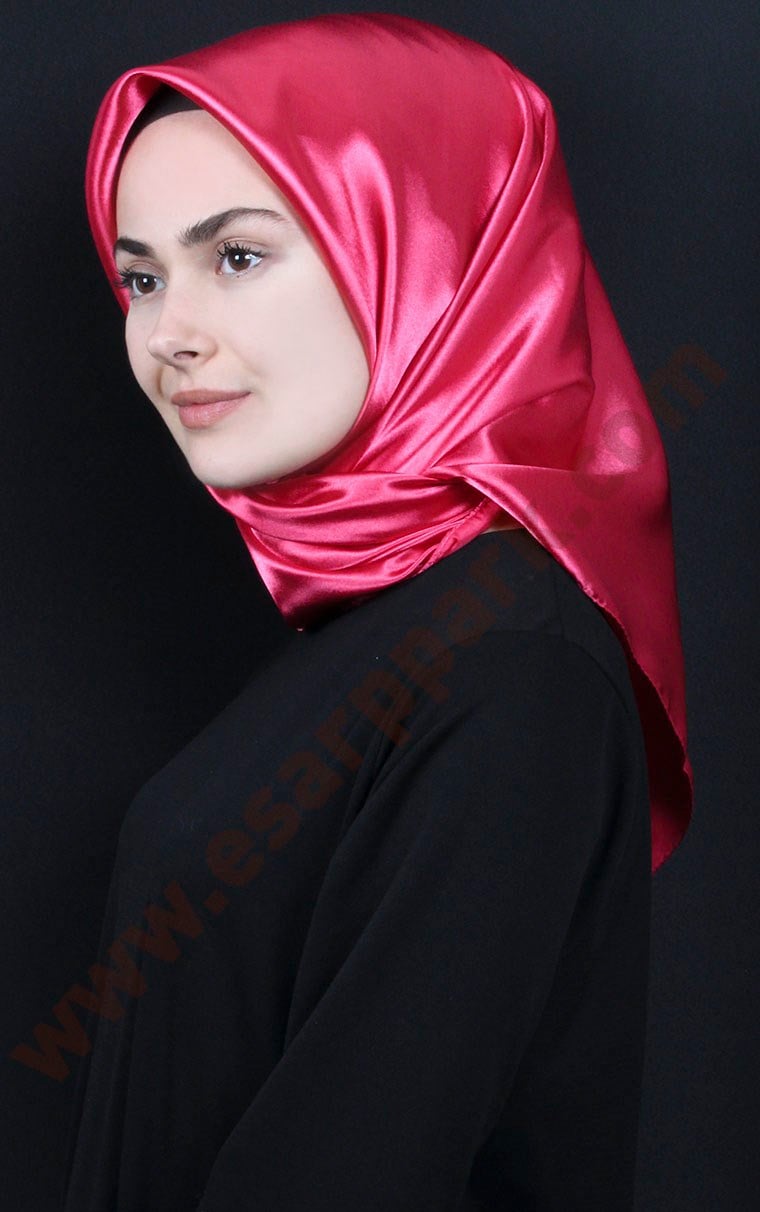 Düz Renk Saten Eşarp 1041-3