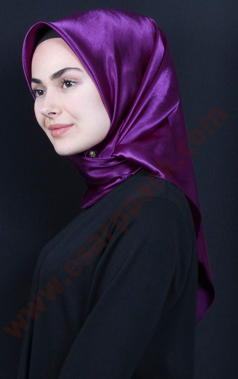 Düz Renk Saten Eşarp 1041-32