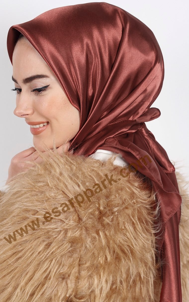 Düz Renk Saten Eşarp 1041-36