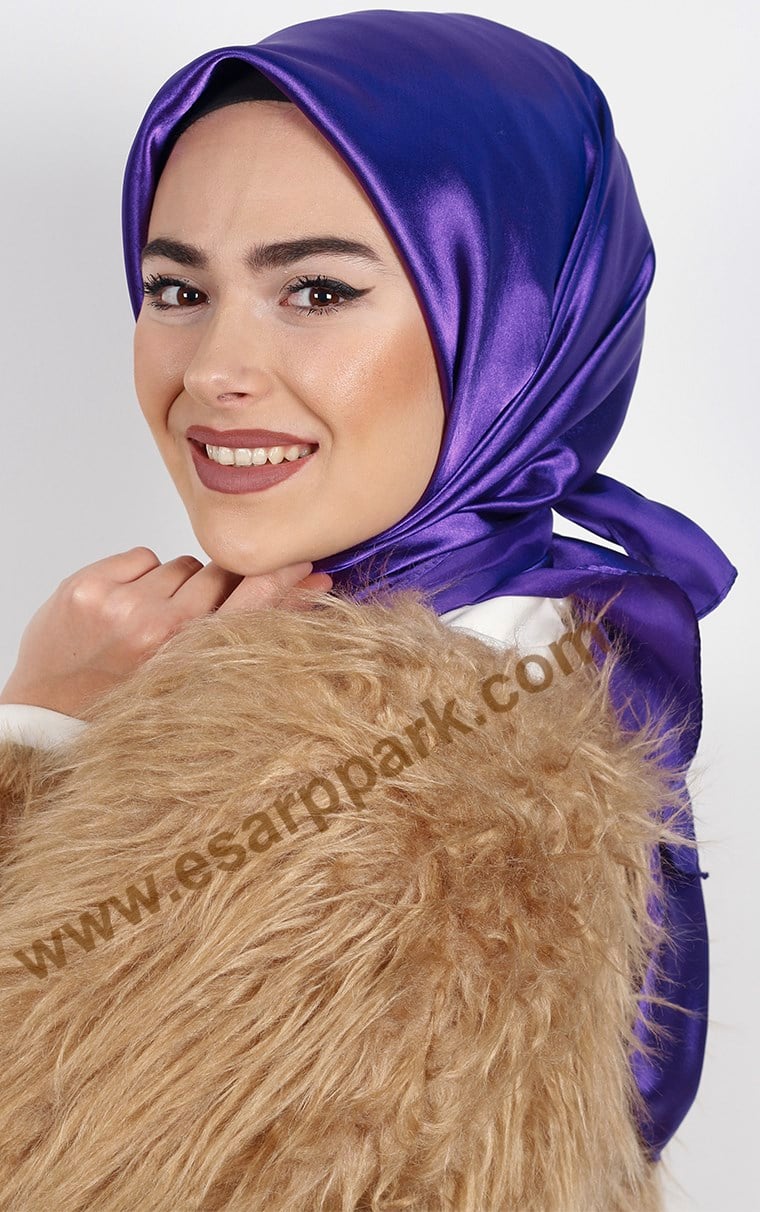 Düz Renk Saten Eşarp 1041-38