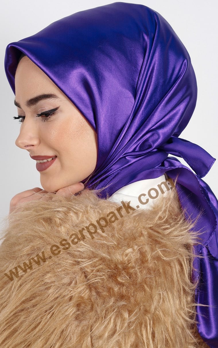 Düz Renk Saten Eşarp 1041-38
