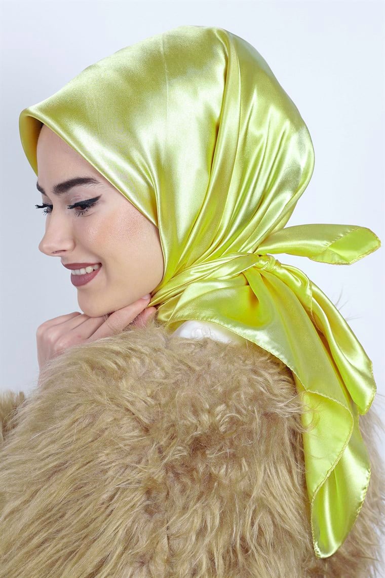 Düz Renk Saten Eşarp 1041-46