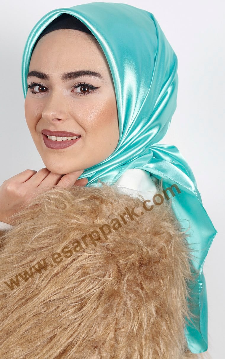 Düz Renk Saten Eşarp 1041-8