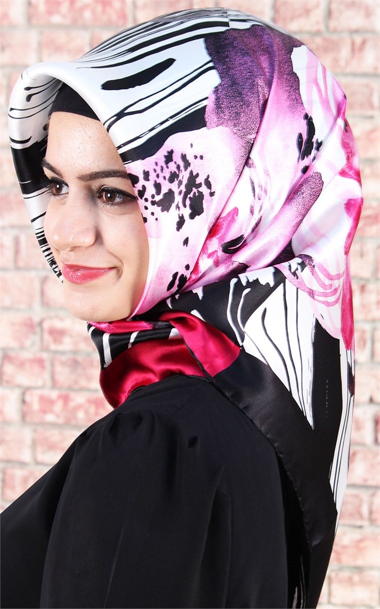 5738-02 ARMİNE İPEK SİYAH PEMBE