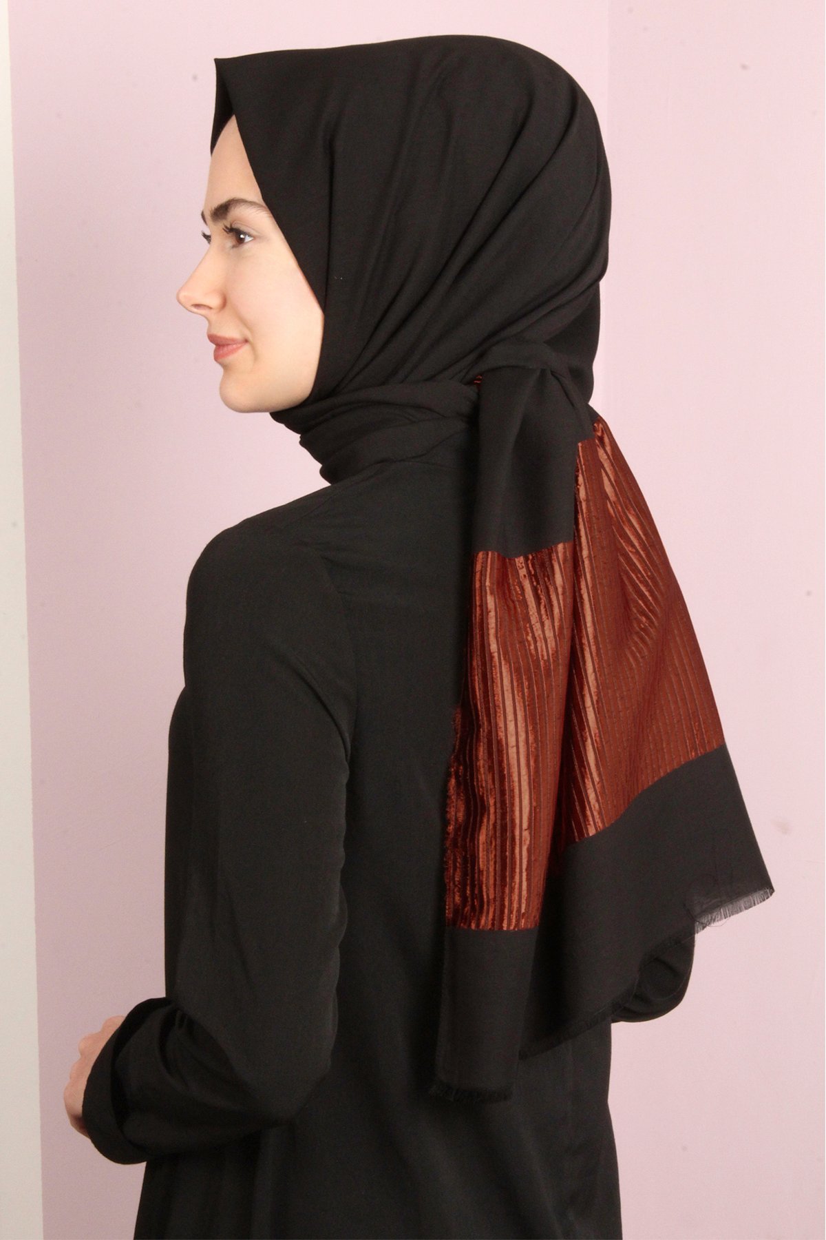 Elegance Şal 2802-1 Siyah-Taba