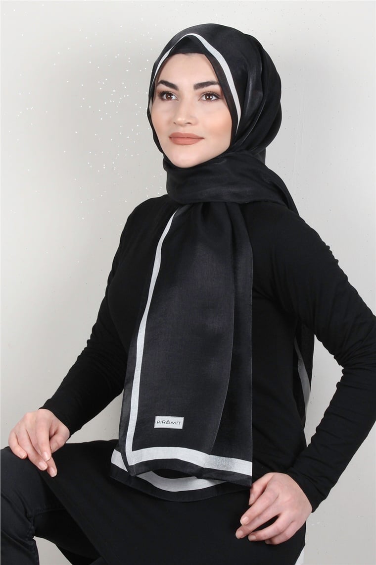 Elizya Simli Şal 4000-18 Siyah-Beyaz