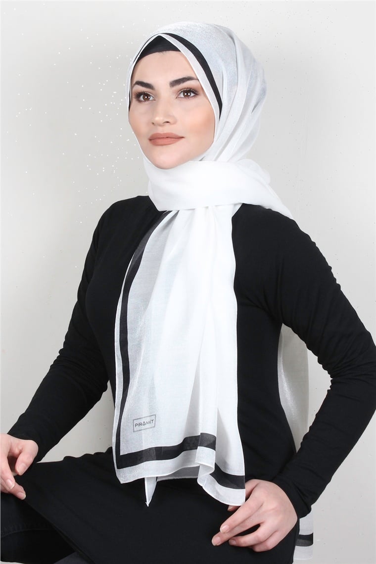 Elizya Simli Şal 4000-3 Beyaz