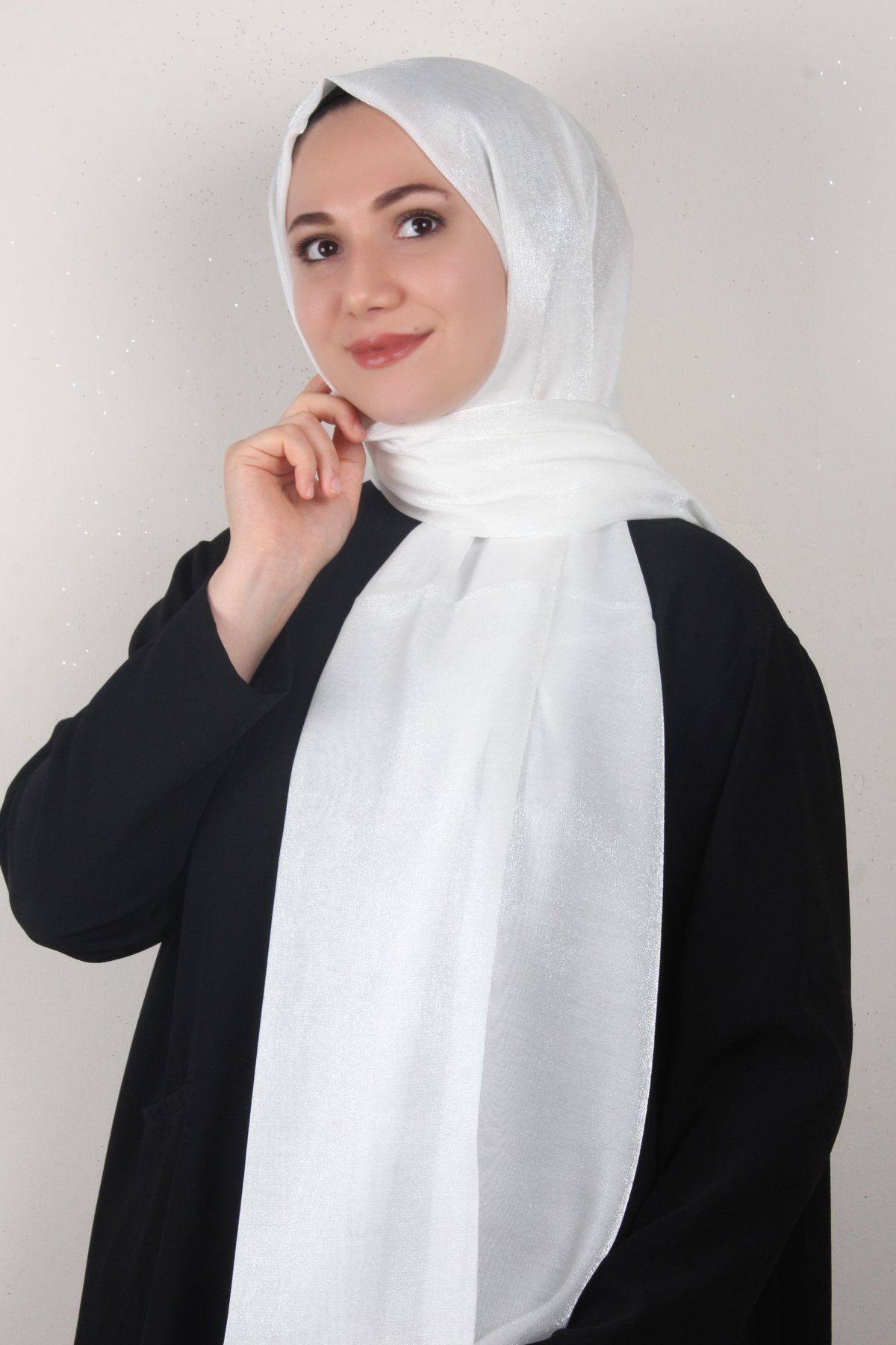 Elizya Simli Şal 4000-72 Beyaz