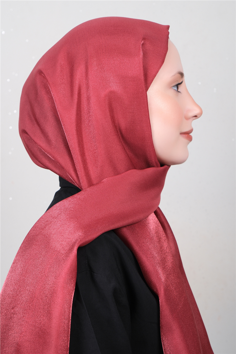 Elizya Simli Şal  4000-77 Bordo