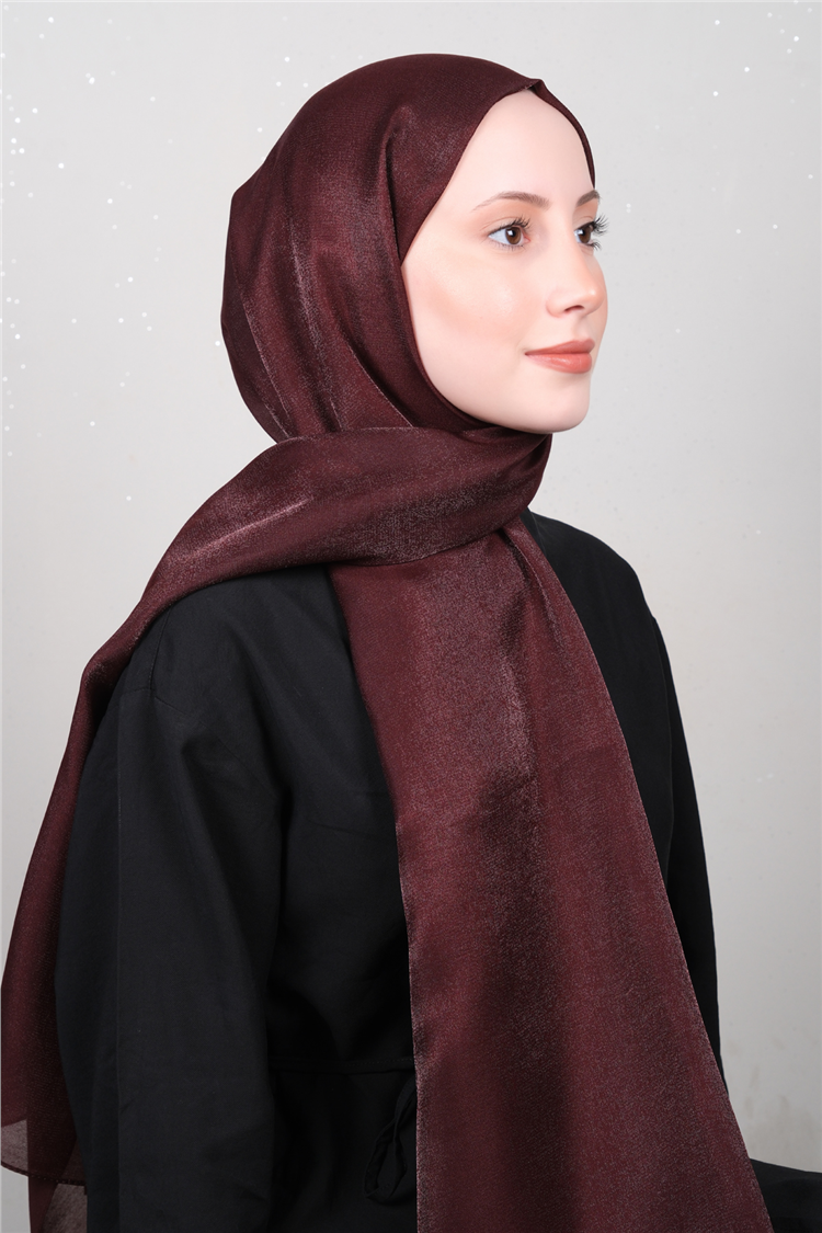 Elizya Simli Şal 4000-78 Koyu Bordo 