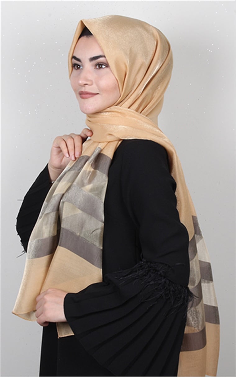 Exclusive Şal 3073-12 Gold - Füme