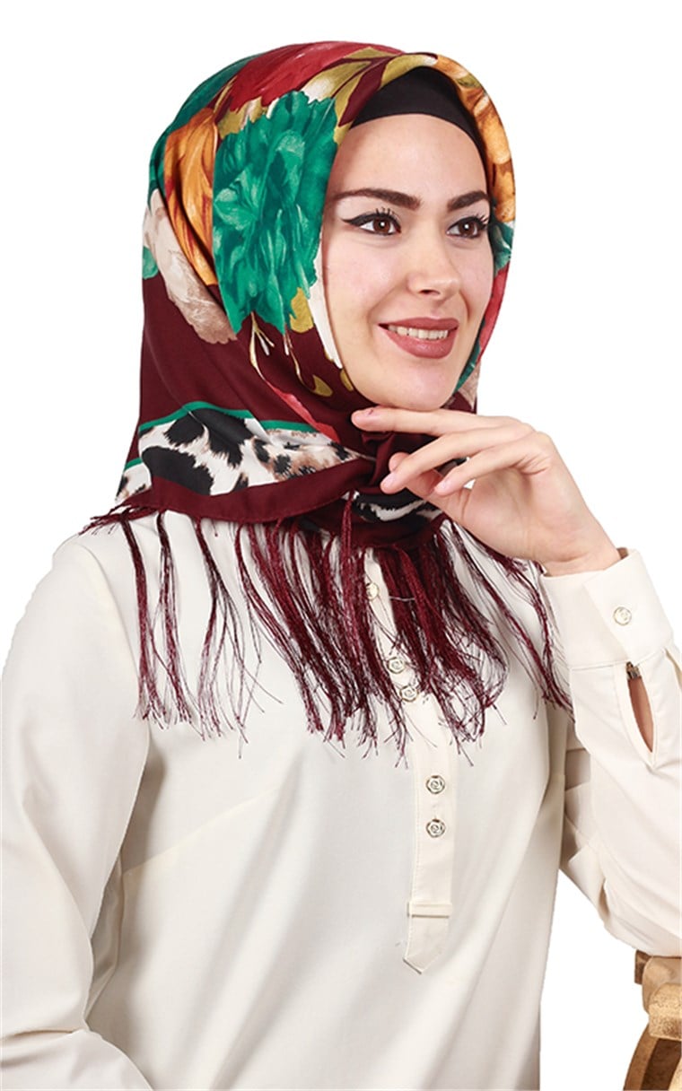 111-0017-03 PİRAMİT PÜSKÜLLÜ EŞARP