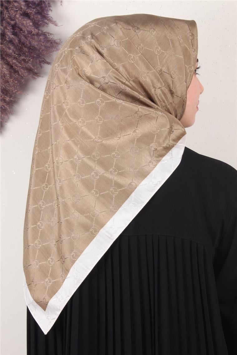 Fashion Monogram Eşarp 8089-17 Sütlü Kahve